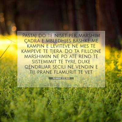 Picture 07 - Numrat 2:17 ALB - Pastaj do të niset për marshim çadra e - Bible Verse Picture