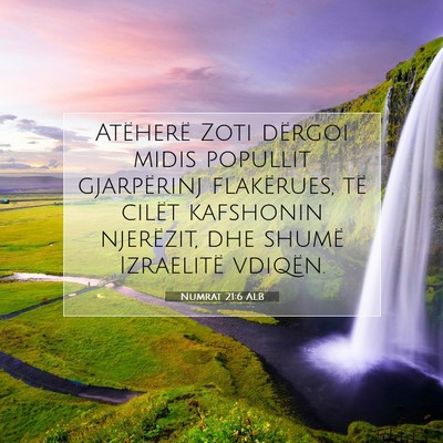 Picture 07 - Numrat 21:6 ALB - Atëherë Zoti dërgoi midis popullit gjarpërinj - Bible Verse Picture