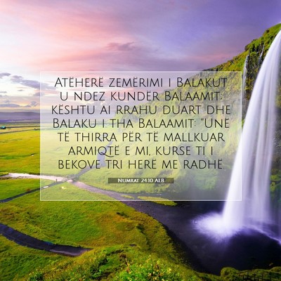 Picture 07 - Numrat 24:10 ALB - Atëherë zemërimi i Balakut u ndez kundër - Bible Verse Picture