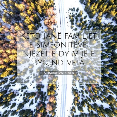 Picture 07 - Numrat 26:14 ALB - Këto janë familjet e Simeonitëve: njëzet e dy - Bible Verse Picture