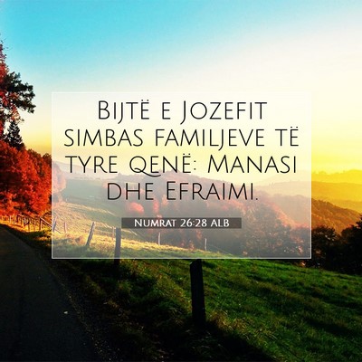 Picture 07 - Numrat 26:28 ALB - Bijtë e Jozefit simbas familjeve të tyre qenë: - Bible Verse Picture