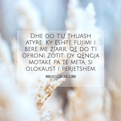 Picture 07 - Numrat 28:3 ALB - Dhe do t’u thuash atyre: Ky është flijimi i - Bible Verse Picture