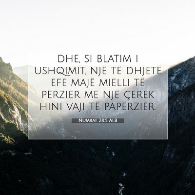 Picture 07 - Numrat 28:5 ALB - dhe, si blatim i ushqimit, një të dhjetë efe - Bible Verse Picture