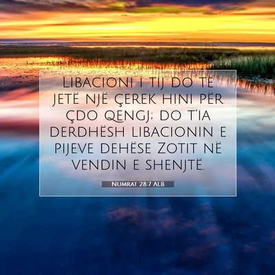 Picture 07 - Numrat 28:7 ALB - Libacioni i tij do të jetë një çerek hini - Bible Verse Picture