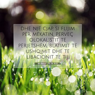 Picture 07 - Numrat 29:28 ALB - dhe një cjap, si flijim për mëkatin, përveç - Bible Verse Picture