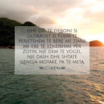 Picture 07 - Numrat 29:36 ALB - dhe do të ofroni si olokaust, si flijim të - Bible Verse Picture
