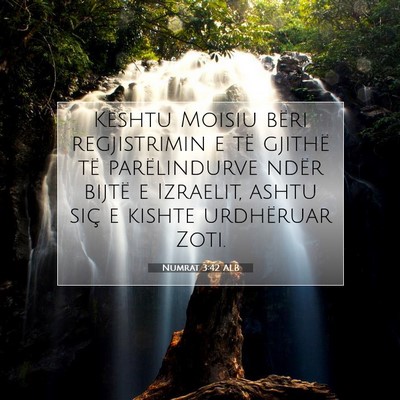Picture 07 - Numrat 3:42 ALB - Kështu Moisiu bëri regjistrimin e të gjithë - Bible Verse Picture
