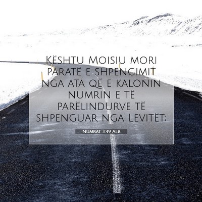 Picture 07 - Numrat 3:49 ALB - Kështu Moisiu mori paratë e shpengimit nga ata - Bible Verse Picture