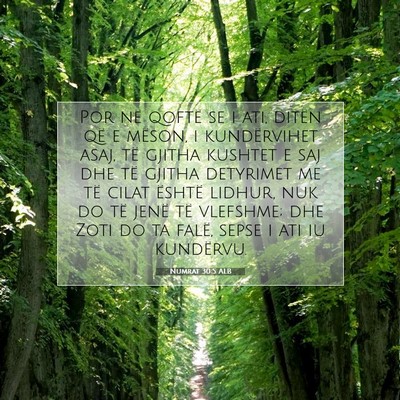 Picture 07 - Numrat 30:5 ALB - Por në qoftë se i ati, ditën që e mëson, i - Bible Verse Picture