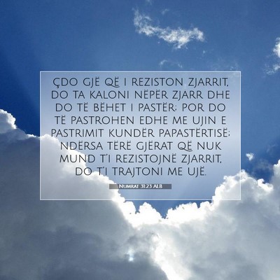 Picture 07 - Numrat 31:23 ALB - çdo gjë që i reziston zjarrit, do ta kaloni - Bible Verse Picture