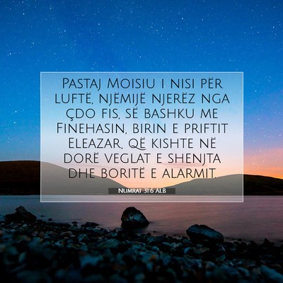 Picture 07 - Numrat 31:6 ALB - Pastaj Moisiu i nisi për luftë, njëmijë - Bible Verse Picture
