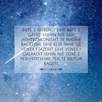 Picture 07 - Numrat 32:1 ALB - Bijtë e Rubenit dhe bijtë e Gadit kishin një - Bible Verse Picture