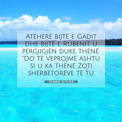 Picture 07 - Numrat 32:31 ALB - Atëherë bijtë e Gadit dhe bijtë e Rubenit u - Bible Verse Picture