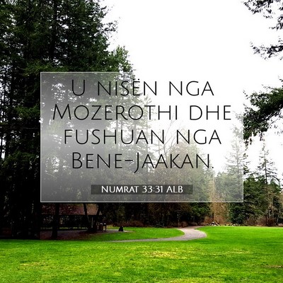 Picture 07 - Numrat 33:31 ALB - U nisën nga Mozerothi dhe fushuan nga - Bible Verse Picture
