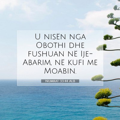Picture 07 - Numrat 33:44 ALB - U nisën nga Obothi dhe fushuan në Ije-Abarim, - Bible Verse Picture