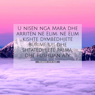 Picture 07 - Numrat 33:9 ALB - U nisën nga Mara dhe arritën në Elim; në Elim - Bible Verse Picture