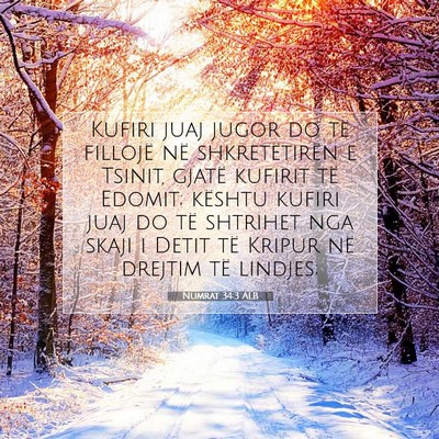 Picture 07 - Numrat 34:3 ALB - Kufiri juaj jugor do të fillojë në - Bible Verse Picture