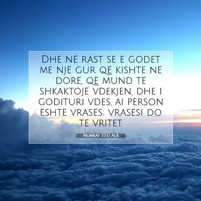 Picture 07 - Numrat 35:17 ALB - Dhe në rast se e godet me një gur që kishte - Bible Verse Picture