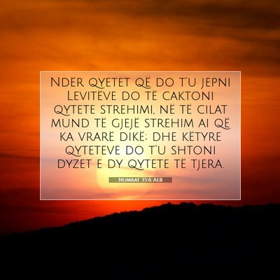 Picture 07 - Numrat 35:6 ALB - Ndër qyetet që do t’u jepni Levitëve do të - Bible Verse Picture