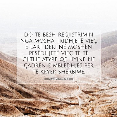 Picture 07 - Numrat 4:30 ALB - do të bësh regjistrimin nga mosha tridhjetë - Bible Verse Picture
