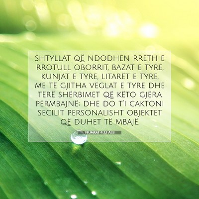 Picture 07 - Numrat 4:32 ALB - shtyllat që ndodhen rreth e rrotull oborrit, - Bible Verse Picture