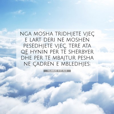Picture 07 - Numrat 4:47 ALB - nga mosha tridhjetë vjeç e lart deri në - Bible Verse Picture