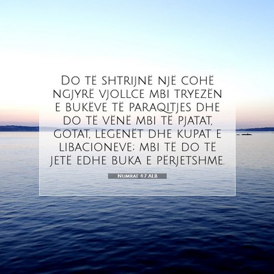 Picture 07 - Numrat 4:7 ALB - Do të shtrijnë një cohë ngjyrë vjollce mbi - Bible Verse Picture