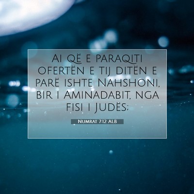 Picture 07 - Numrat 7:12 ALB - Ai që e paraqiti ofertën e tij ditën e parë - Bible Verse Picture
