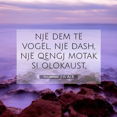 Picture 07 - Numrat 7:15 ALB - një dem të vogël, një dash, një qengj motak - Bible Verse Picture