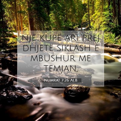 Picture 07 - Numrat 7:26 ALB - një kupë ari prej dhjetë siklash e mbushur me - Bible Verse Picture