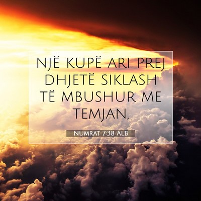 Picture 07 - Numrat 7:38 ALB - një kupë ari prej dhjetë siklash të mbushur - Bible Verse Picture