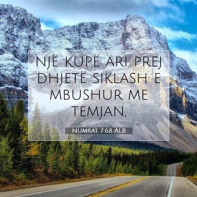 Picture 07 - Numrat 7:68 ALB - një kupë ari prej dhjetë siklash e mbushur me - Bible Verse Picture