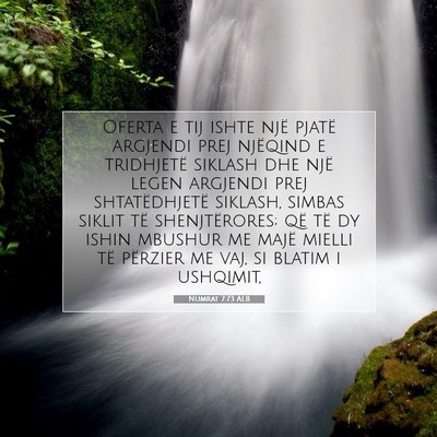 Picture 07 - Numrat 7:73 ALB - Oferta e tij ishte një pjatë argjendi prej - Bible Verse Picture
