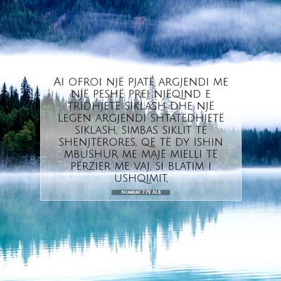 Picture 07 - Numrat 7:79 ALB - Ai ofroi një pjatë argjendi me një peshë prej - Bible Verse Picture