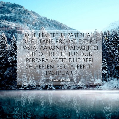 Picture 07 - Numrat 8:21 ALB - Dhe Levitët u pastruan dhe i lanë rrobat e - Bible Verse Picture