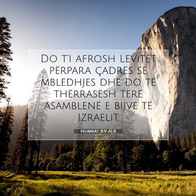 Picture 07 - Numrat 8:9 ALB - Do t’i afrosh Levitët përpara çadrës së - Bible Verse Picture