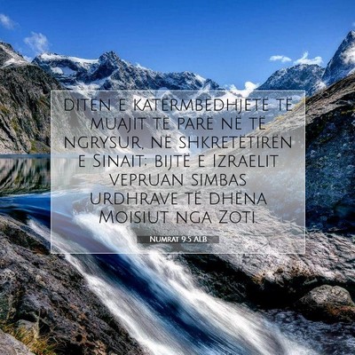 Picture 07 - Numrat 9:5 ALB - ditën e katërmbëdhjetë të muajit të parë - Bible Verse Picture