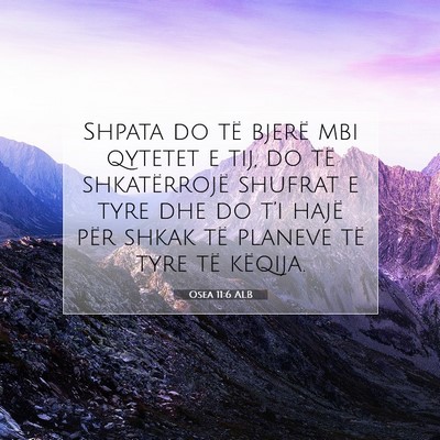Picture 07 - Osea 11:6 ALB - Shpata do të bjerë mbi qytetet e tij, do të - Bible Verse Picture