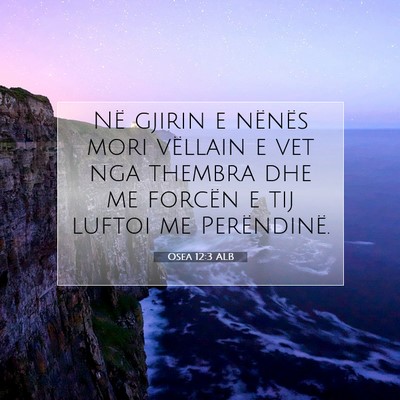 Picture 07 - Osea 12:3 ALB - Në gjirin e nënës mori vëllain e vet nga - Bible Verse Picture