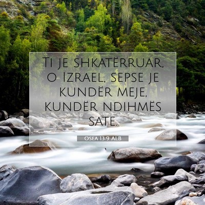 Picture 07 - Osea 13:9 ALB - Ti je shkatërruar, o Izrael, sepse je kundër - Bible Verse Picture