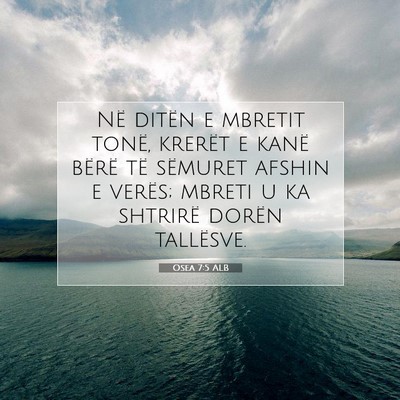 Picture 07 - Osea 7:5 ALB - Në ditën e mbretit tonë, krerët e kanë - Bible Verse Picture
