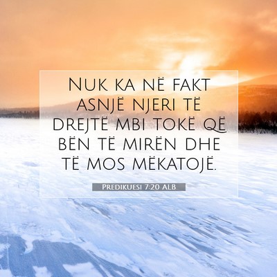 Picture 07 - Predikuesi 7:20 ALB - Nuk ka në fakt asnjë njeri të drejtë mbi - Bible Verse Picture