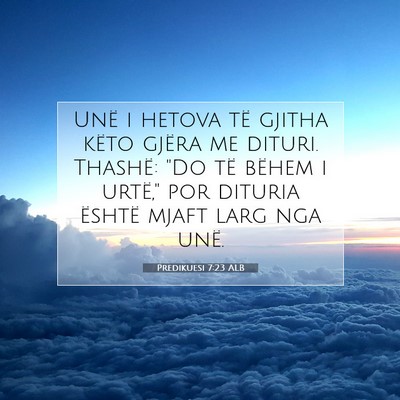 Picture 07 - Predikuesi 7:23 ALB - Unë i hetova të gjitha këto gjëra me dituri. - Bible Verse Picture