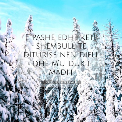 Picture 07 - Predikuesi 9:13 ALB - E pashë edhe këtë shembull të diturisë nën - Bible Verse Picture