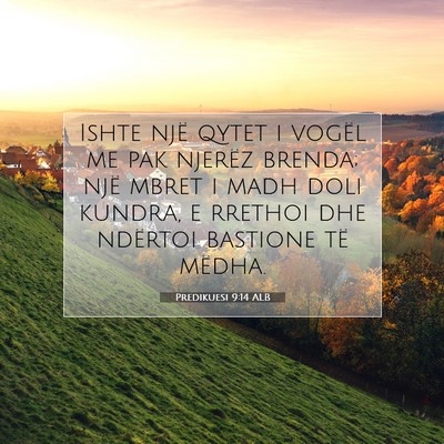Picture 07 - Predikuesi 9:14 ALB - Ishte një qytet i vogël me pak njerëz brenda; - Bible Verse Picture