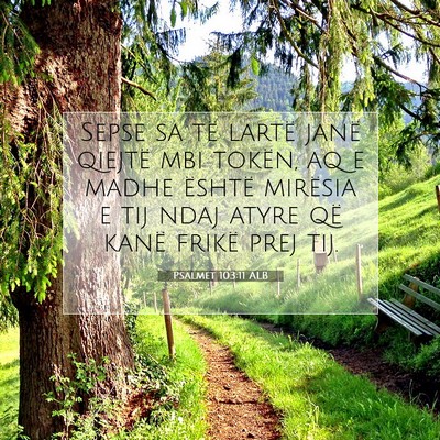 Picture 07 - Psalmet 103:11 ALB - Sepse sa të lartë janë qiejtë mbi tokën, aq - Bible Verse Picture