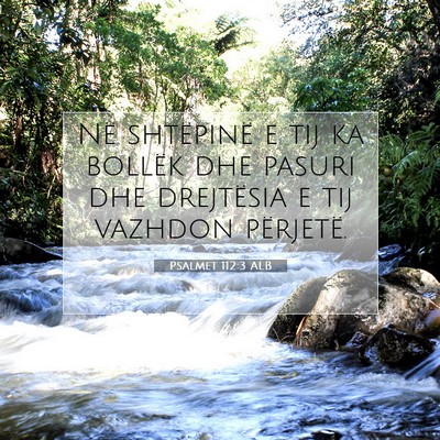 Picture 07 - Psalmet 112:3 ALB - Në shtëpinë e tij ka bollëk dhe pasuri dhe - Bible Verse Picture