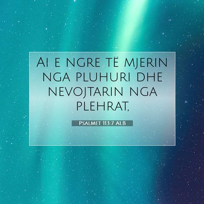 Picture 07 - Psalmet 113:7 ALB - Ai e ngre të mjerin nga pluhuri dhe nevojtarin - Bible Verse Picture