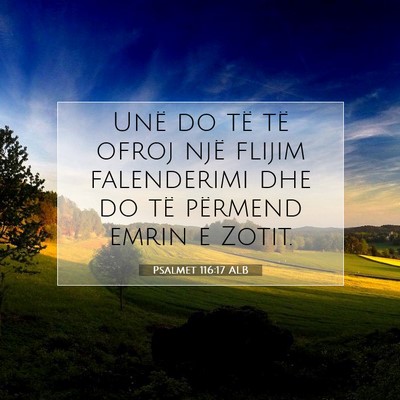 Picture 07 - Psalmet 116:17 ALB - Unë do të të ofroj një flijim falenderimi dhe - Bible Verse Picture