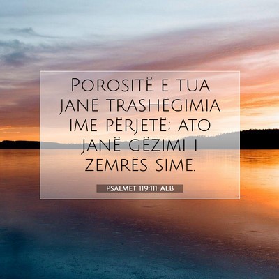 Picture 07 - Psalmet 119:111 ALB - Porositë e tua janë trashëgimia ime përjetë; - Bible Verse Picture